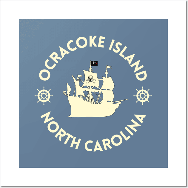 Ocracoke Ship Blackbeard Wall Art by Trent Tides